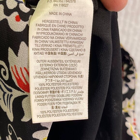 Boden Black Multicolored Floral Printed Tiered Satin Ruffle Maxi Skirt Size 8 - Picture 7 of 8